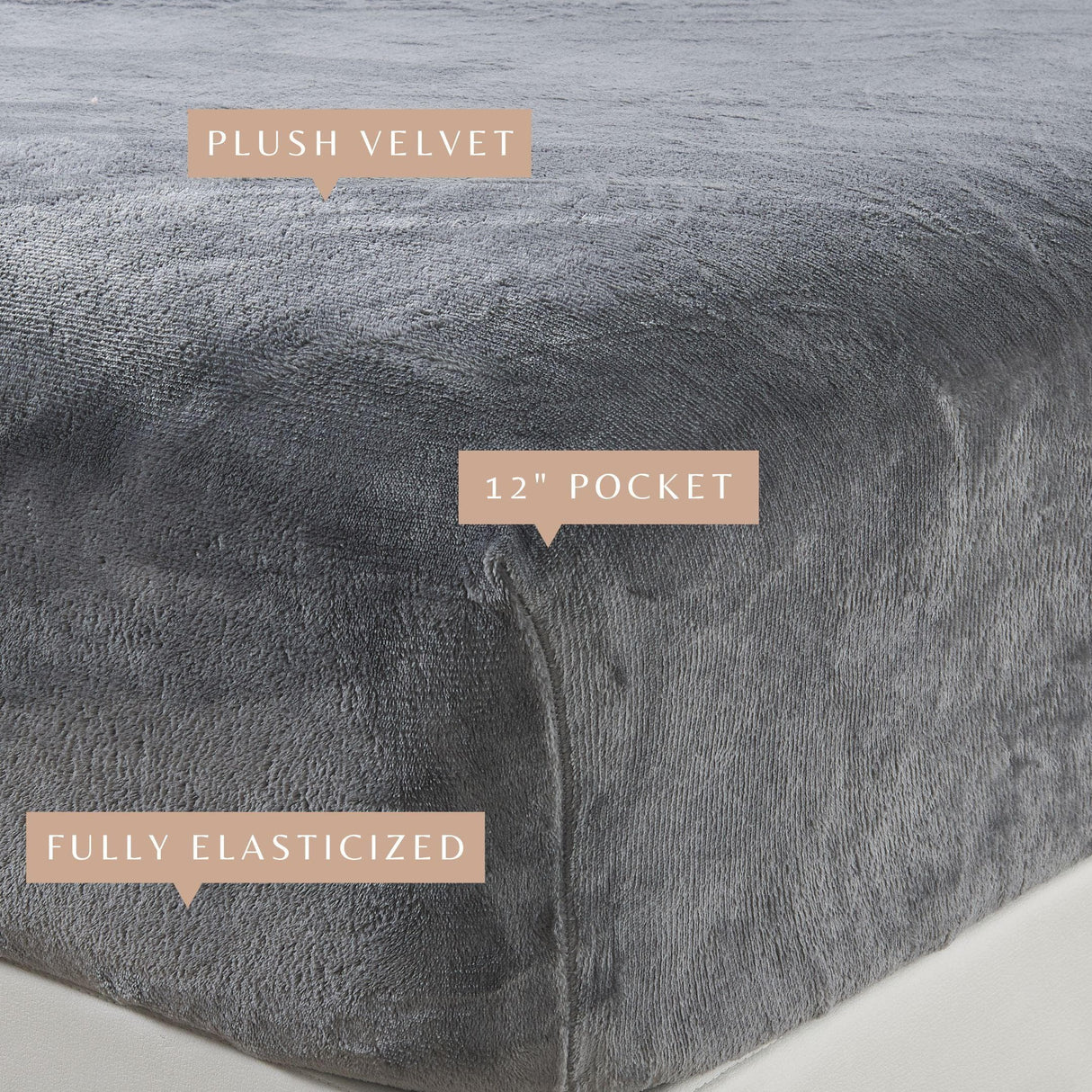 Solid Plush Fitted Sheet - Velvet Luxe Collection