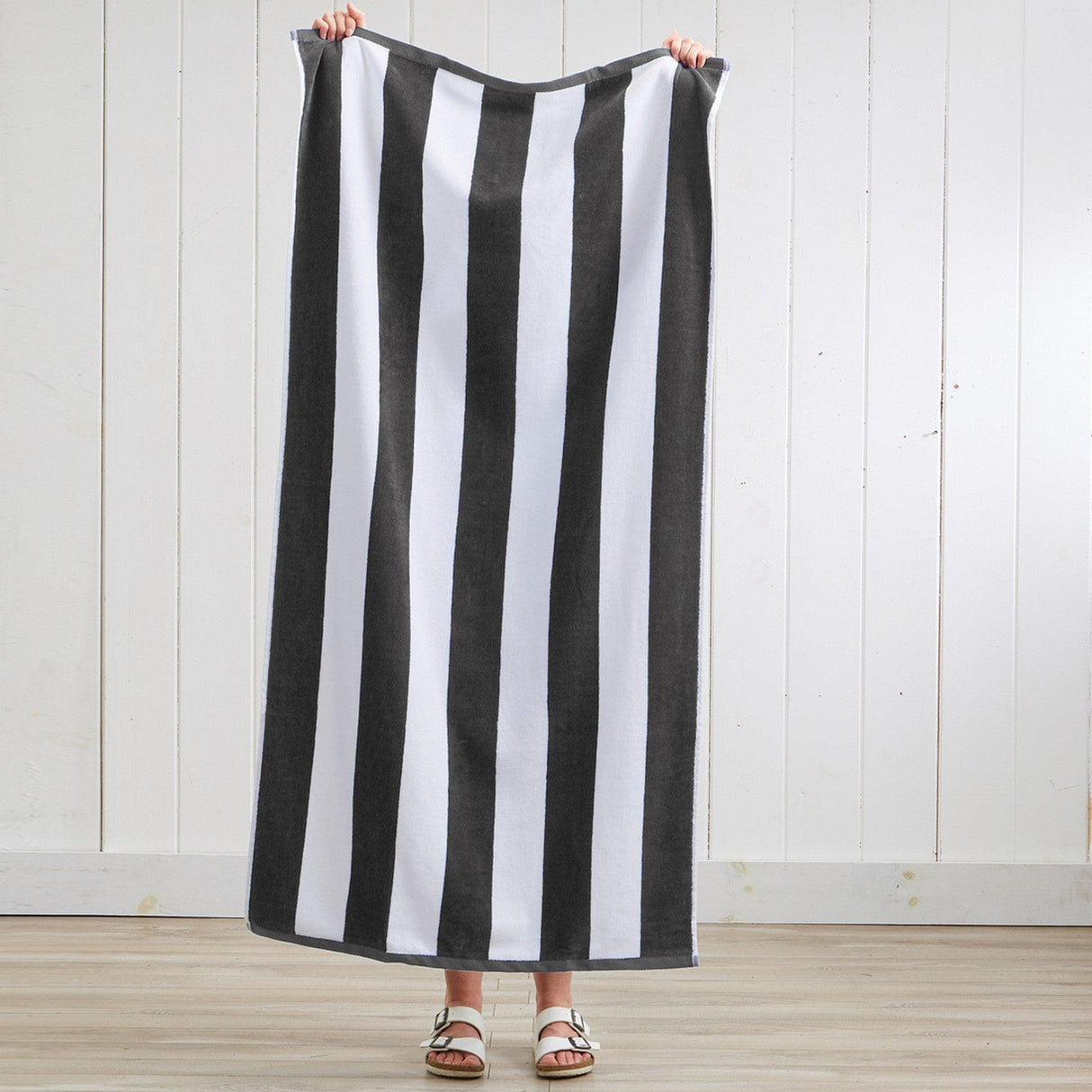 Cotton Velour Cabana Stripe Beach Towel - Novia Collection