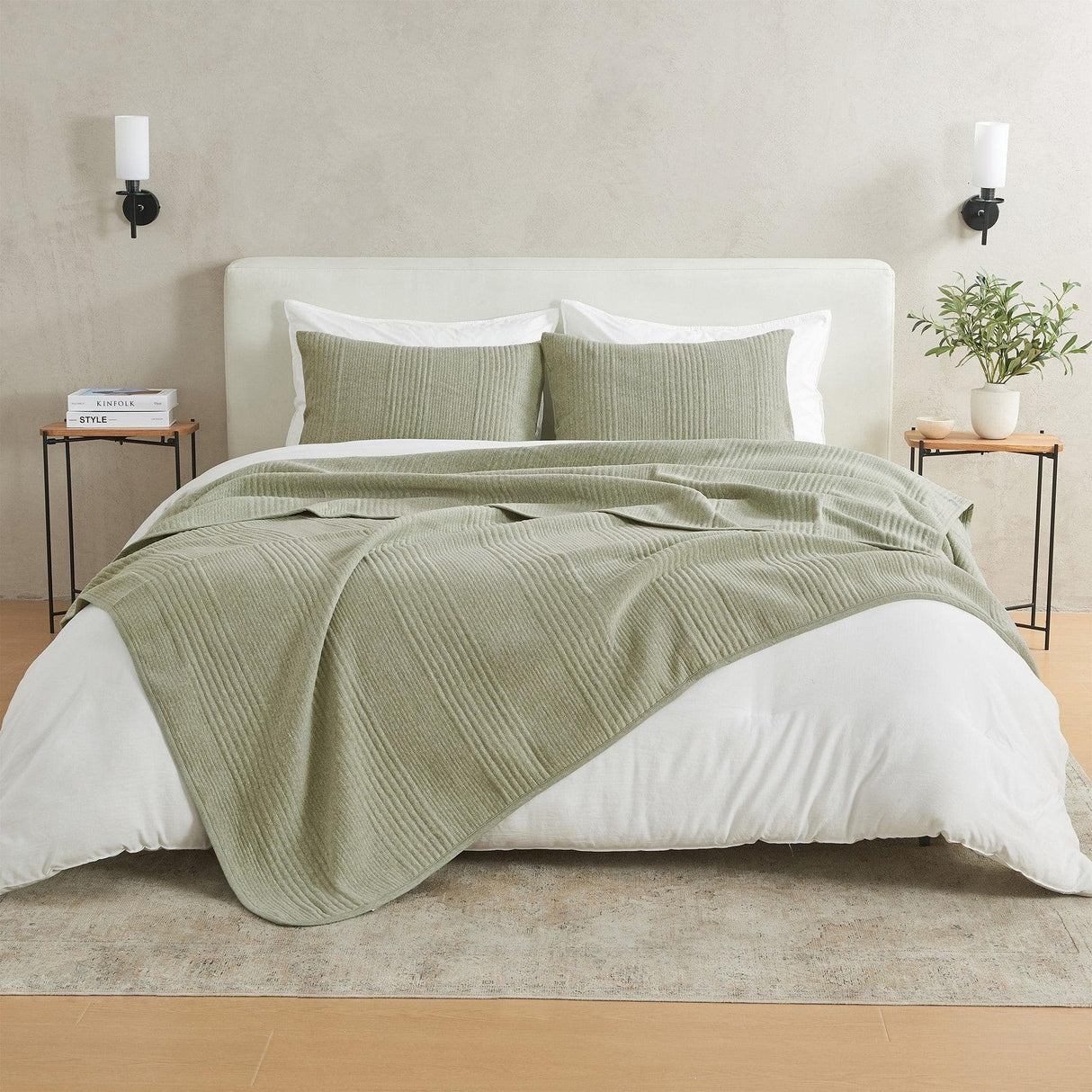 3 Piece Jersey Knit Quilt Set - Natalie Collection