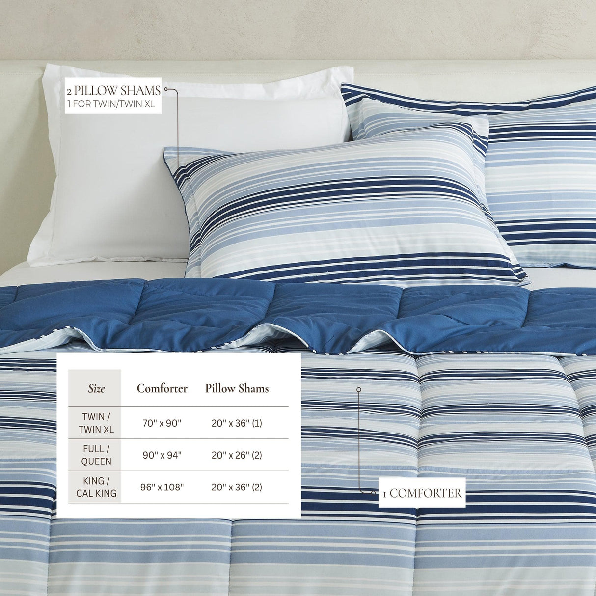 Reversible Comforter Set - Odette Collection
