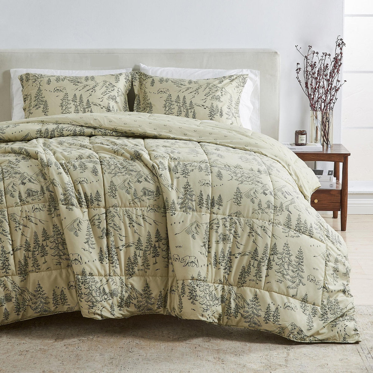 Reversible Christmas Comforter and Sham Set - Holiday Lodge Odette Collection