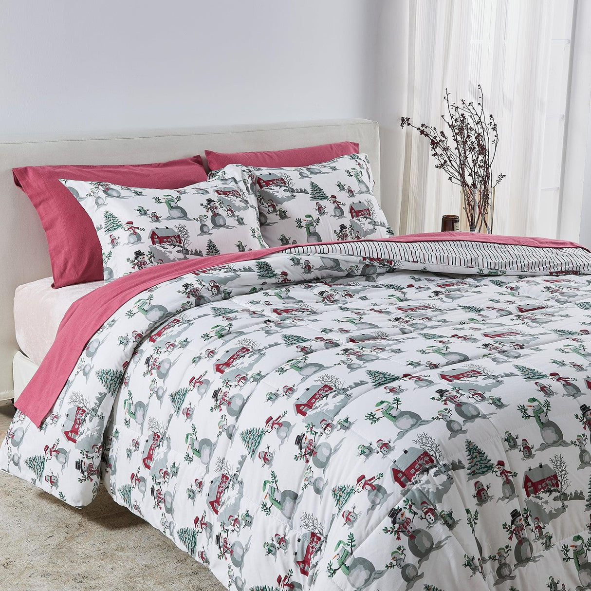 Reversible Christmas Comforter and Sham Set - Holiday Lodge Odette Collection
