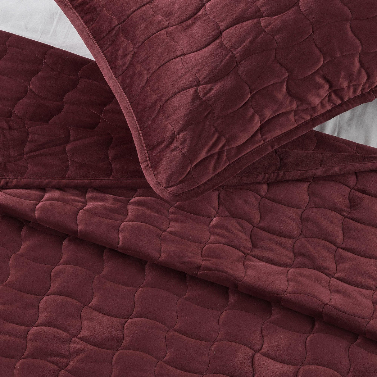 Velvet Box-Stitched Quilt Set - Vivica Collection