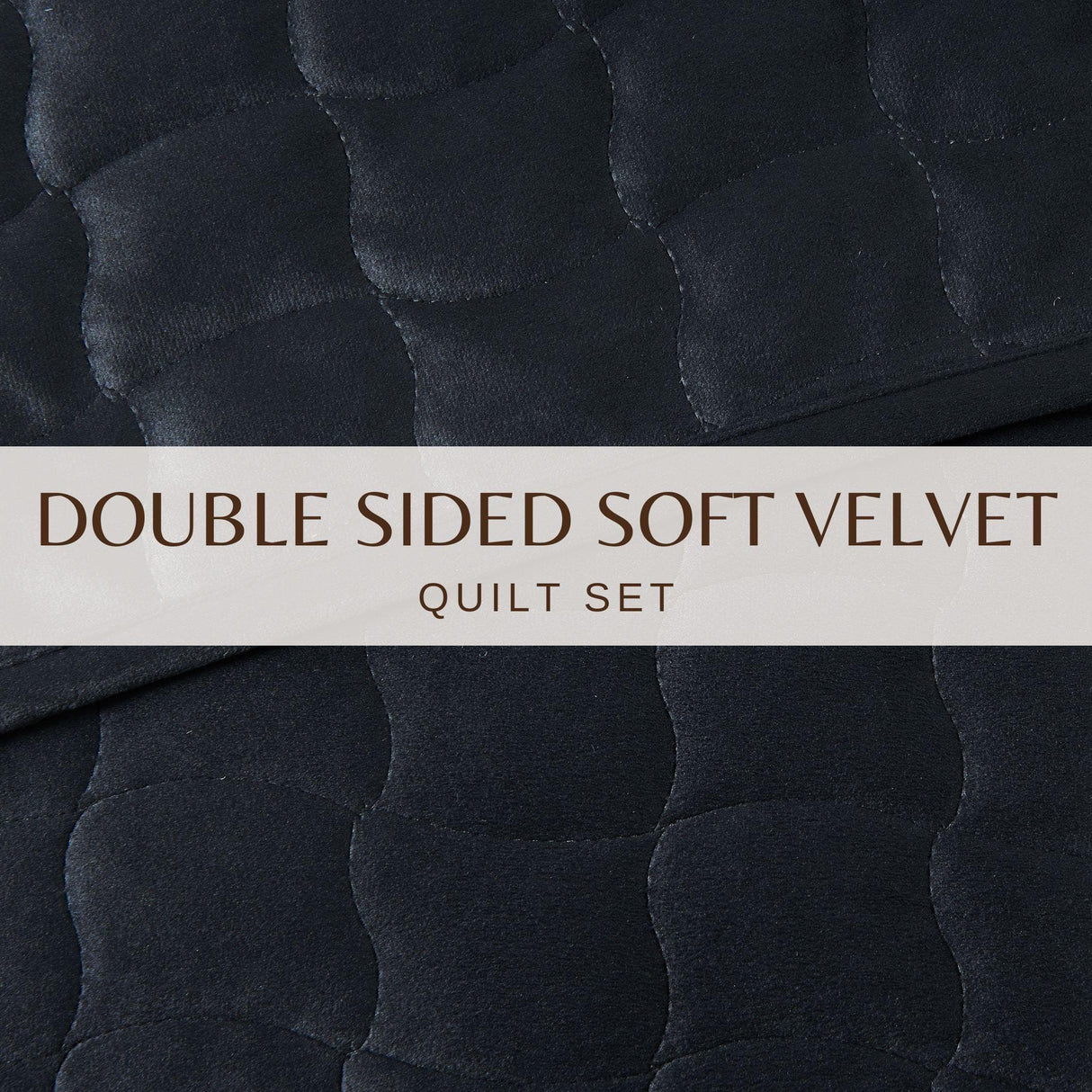 Velvet Box-Stitched Quilt Set - Vivica Collection