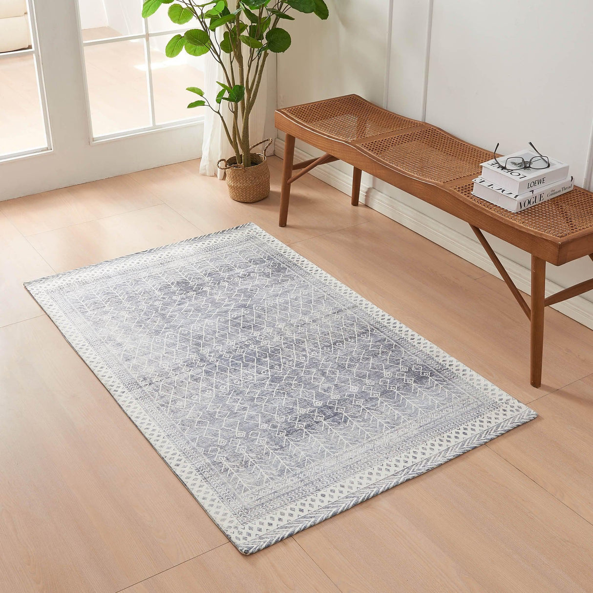 Distressed Moroccan Machine Washable Accent Area Rug 3' x 5' - Neve Collection