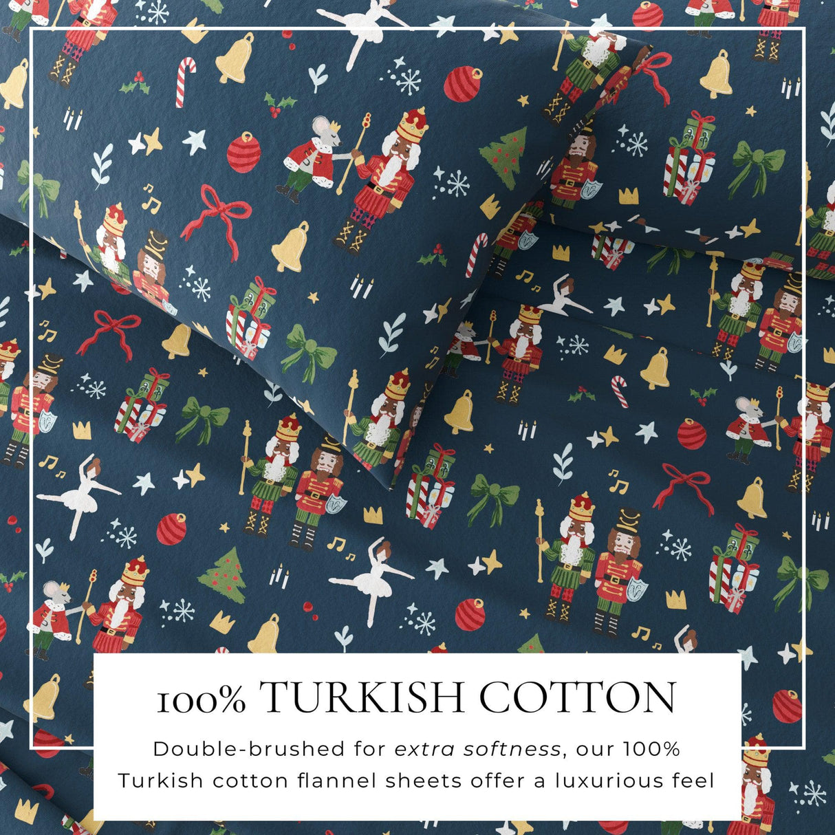4-Piece Turkish Cotton Christmas Flannel Sheet - Whittaker Collection