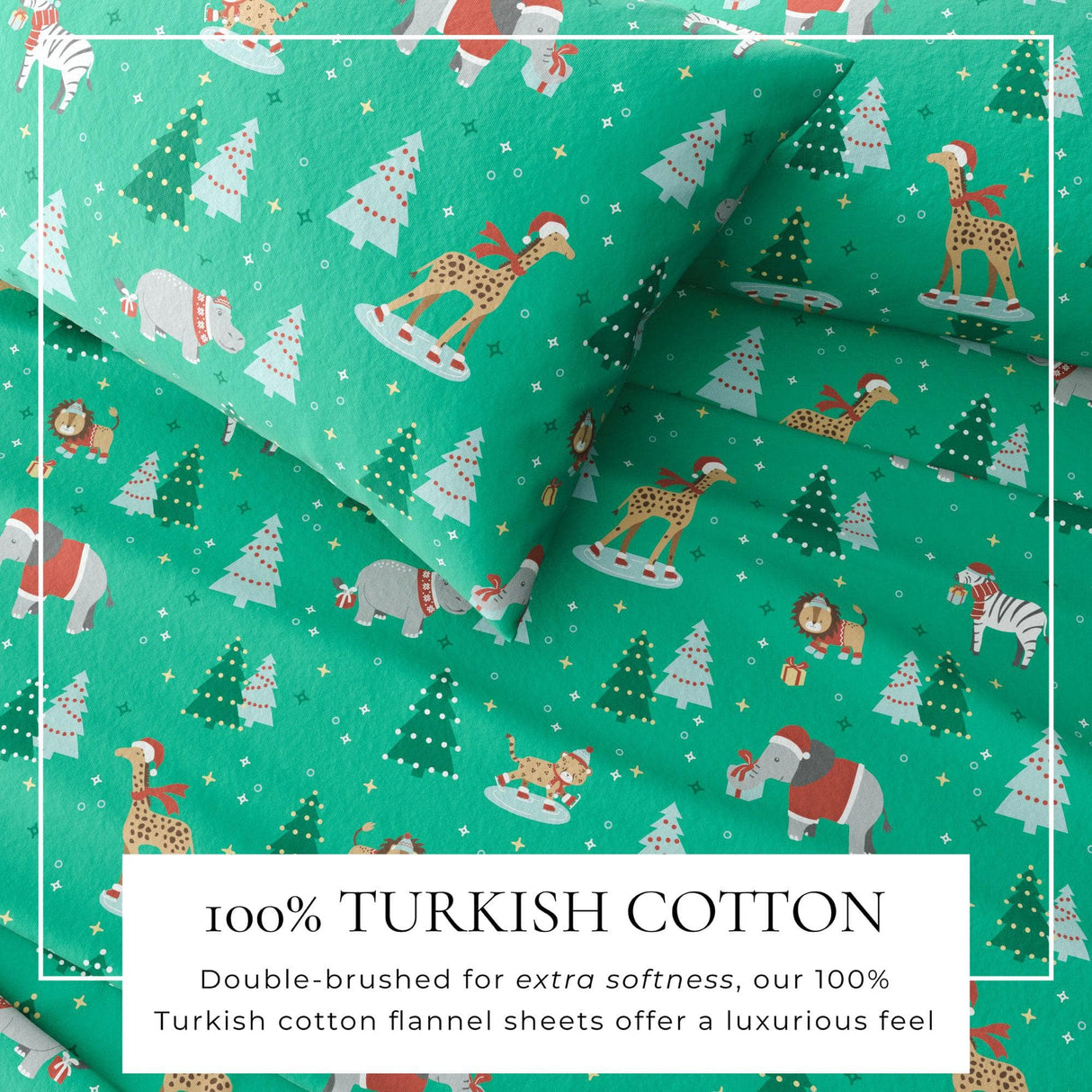 4-Piece Turkish Cotton Christmas Flannel Sheet - Whittaker Collection