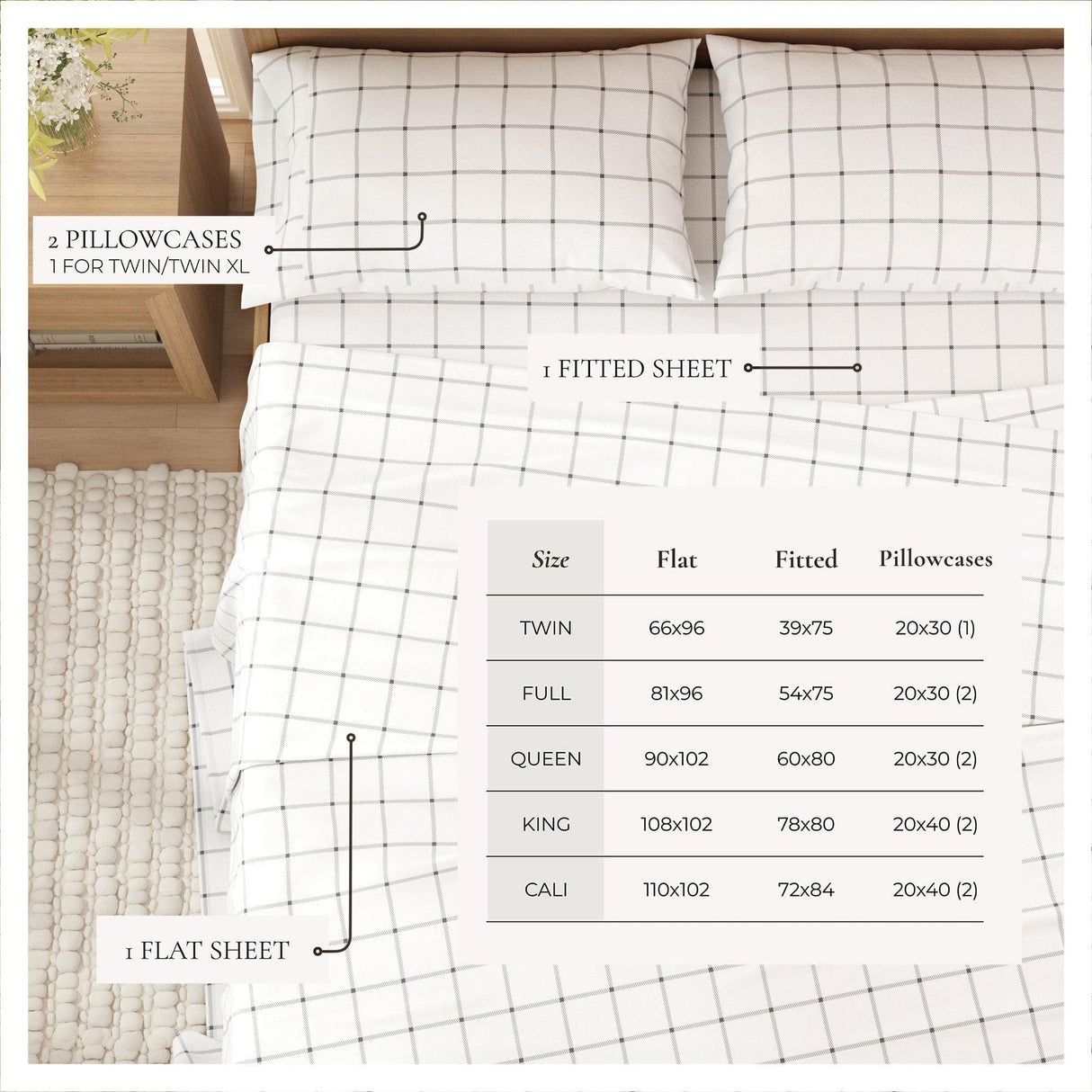 Turkish Cotton Flannel Sheet - Belle Collection