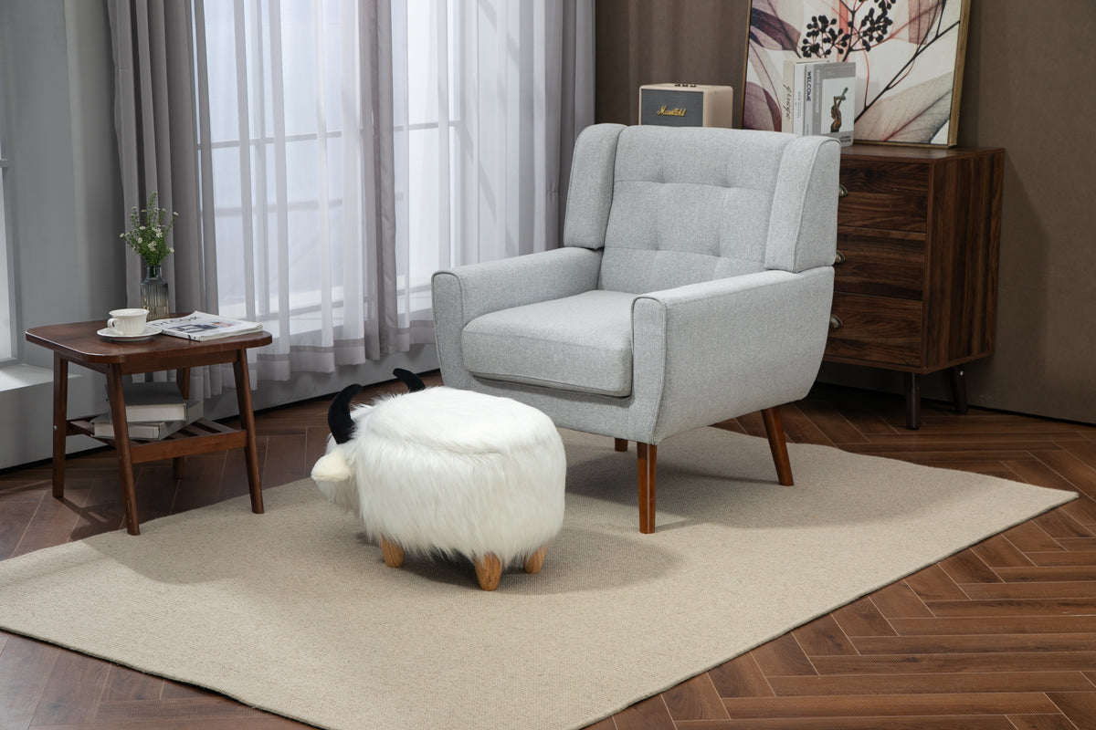 H2O Furnishings Faux Fur Storage Ottoman with Hidden Storage - view 4