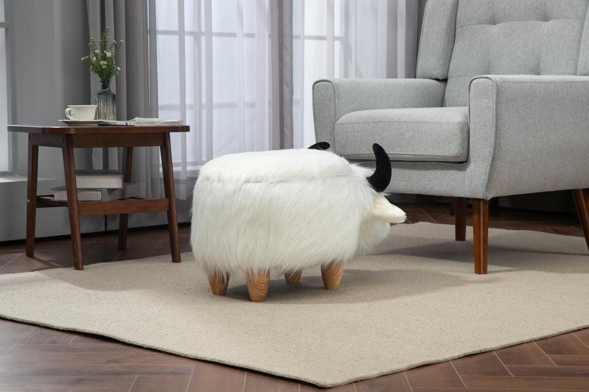 H2O Furnishings Faux Fur Storage Ottoman with Hidden Storage - view 5