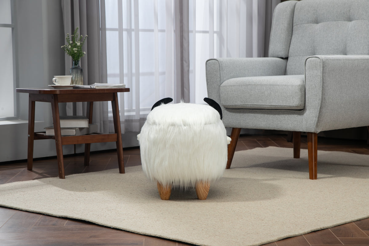 H2O Furnishings Faux Fur Storage Ottoman with Hidden Storage - view 7