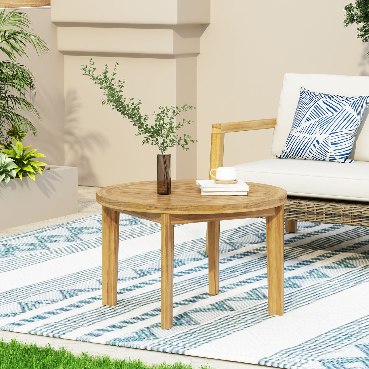 Outdoor Acacia Wood Patio Coffee Table