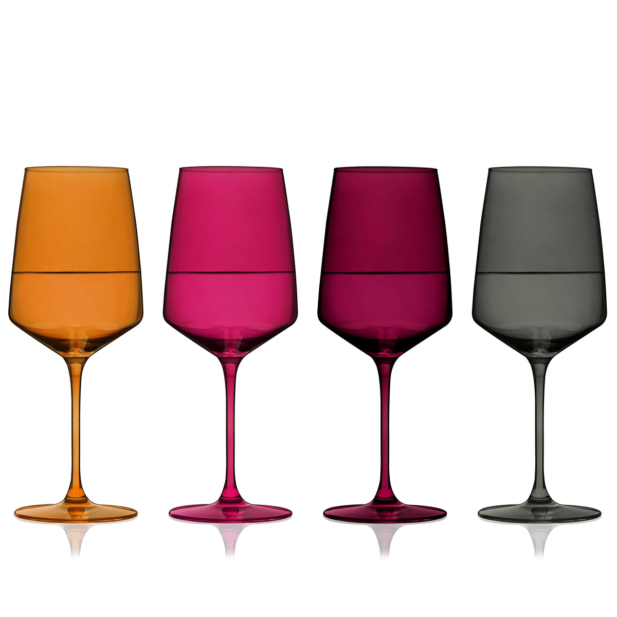 Reserve Nouveau Crystal Wine Glasses in Sunset Set of 4