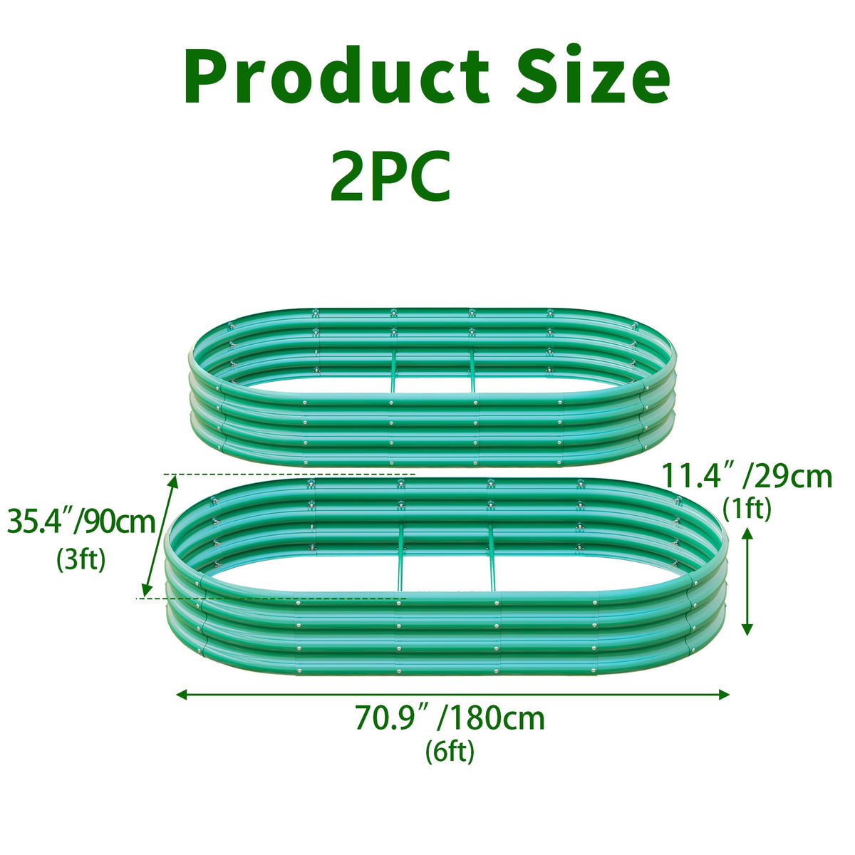 HOME FURNITURE Galvanized Raised Garden Bed 6x3x1ft - view 2