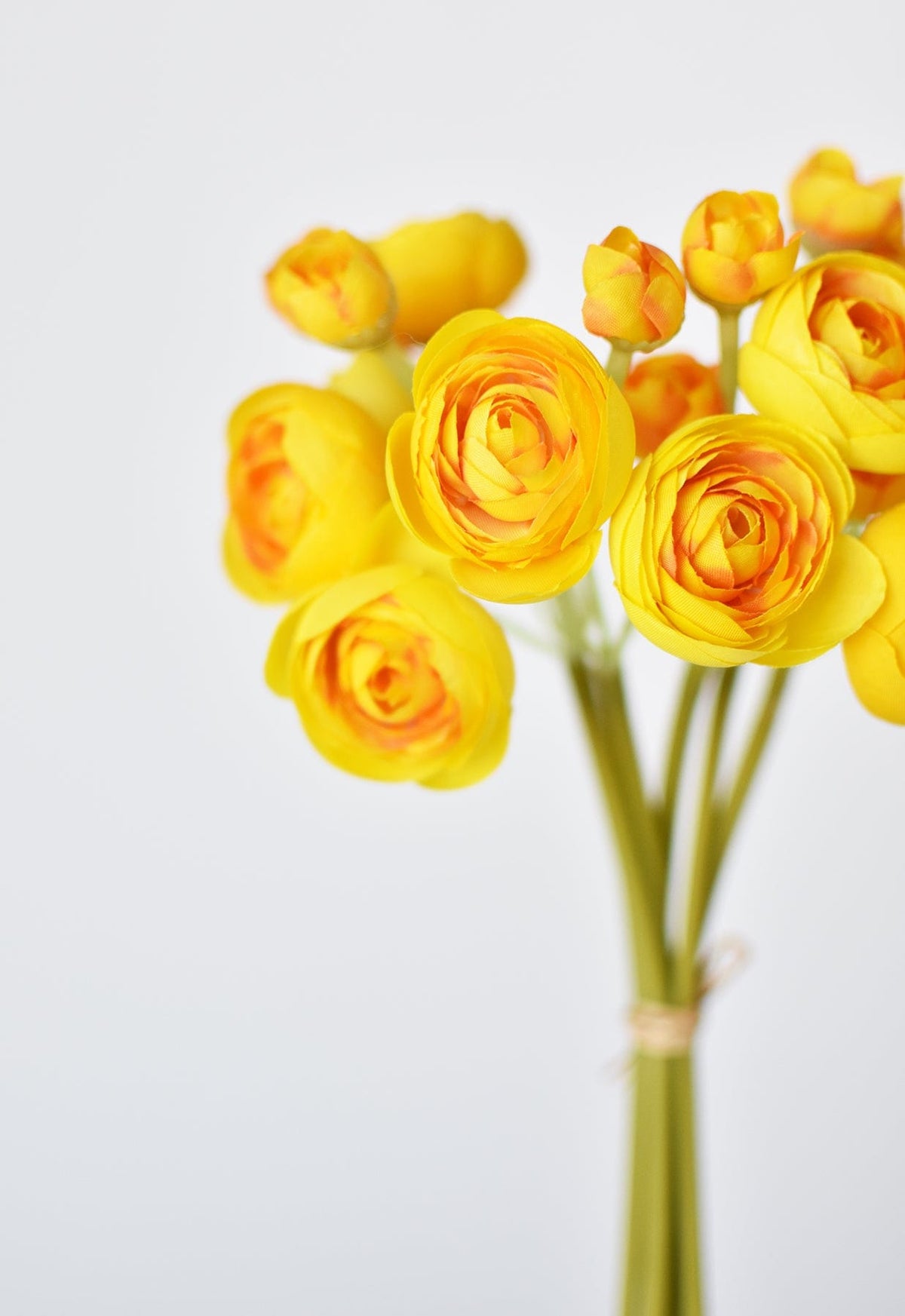 House by JSD 10" Faux Yellow Ranunculus Stem Bundle - view 3
