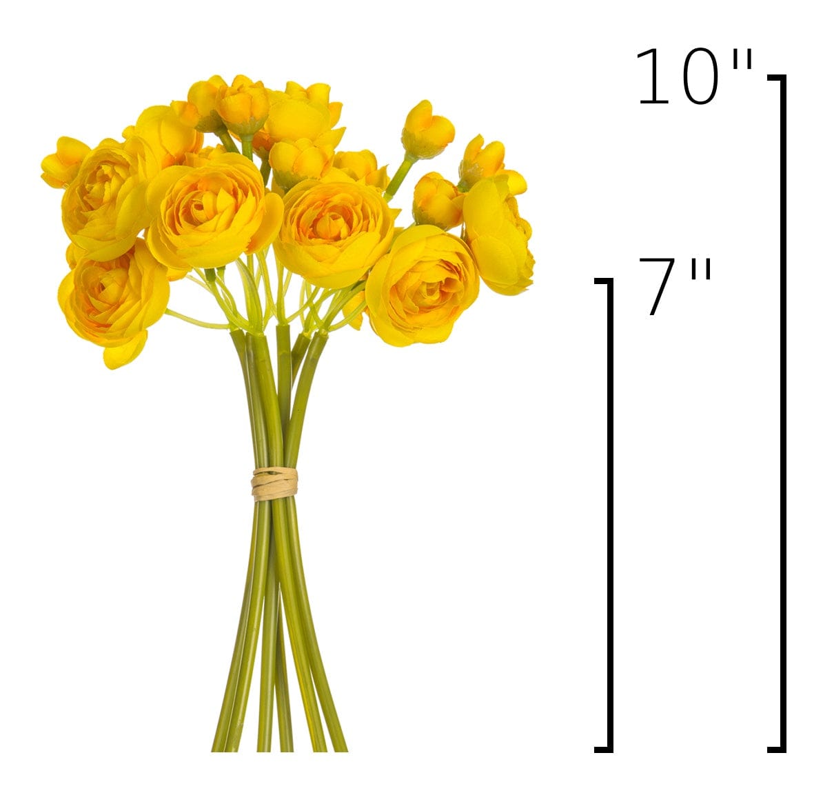 House by JSD 10" Faux Yellow Ranunculus Stem Bundle - view 7