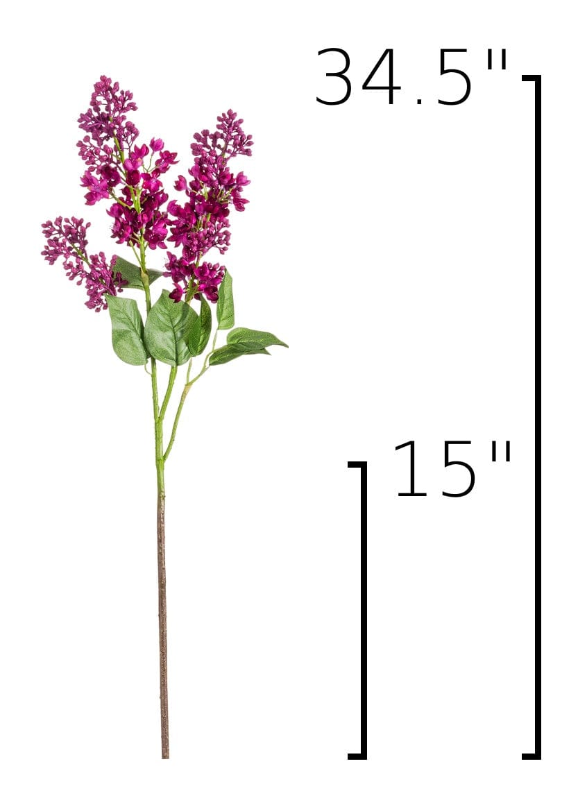 House by JSD 34.5" Faux Vibrant Pink/Purple Lilac Stem - view 7