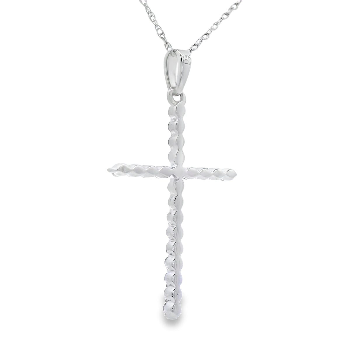 .21ct Diamond Cross Religious Pendant 14KT White Gold