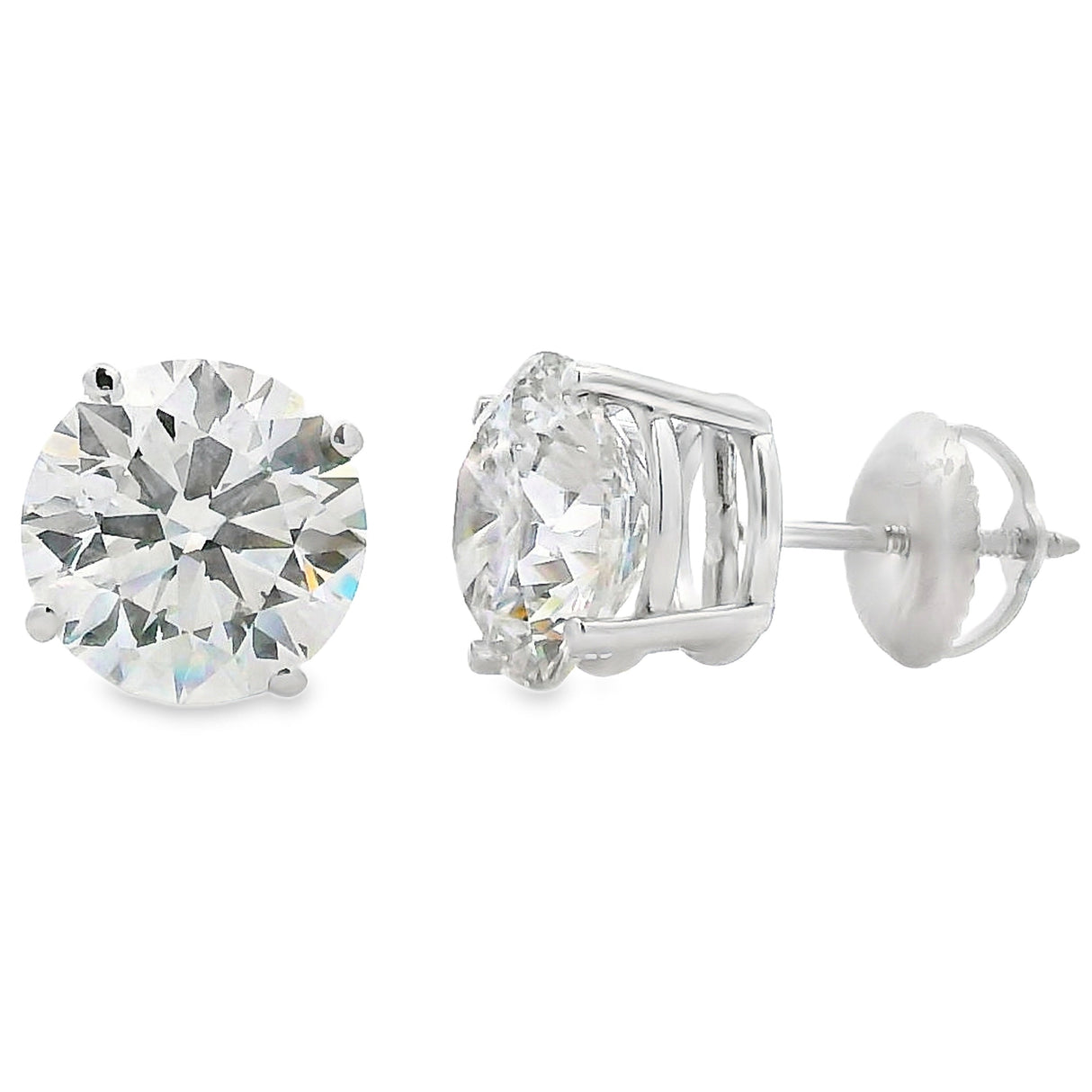 4.40ct Lab Grown Diamond Stud Earrings 14KT White Gold