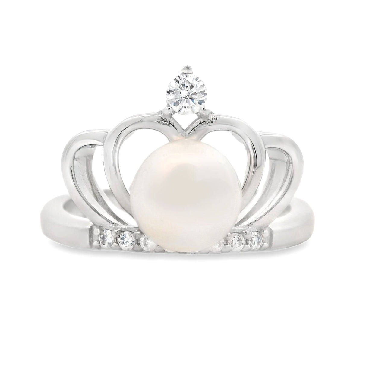 FW Pearl Cubic Zirconium Ring Sterling Silver