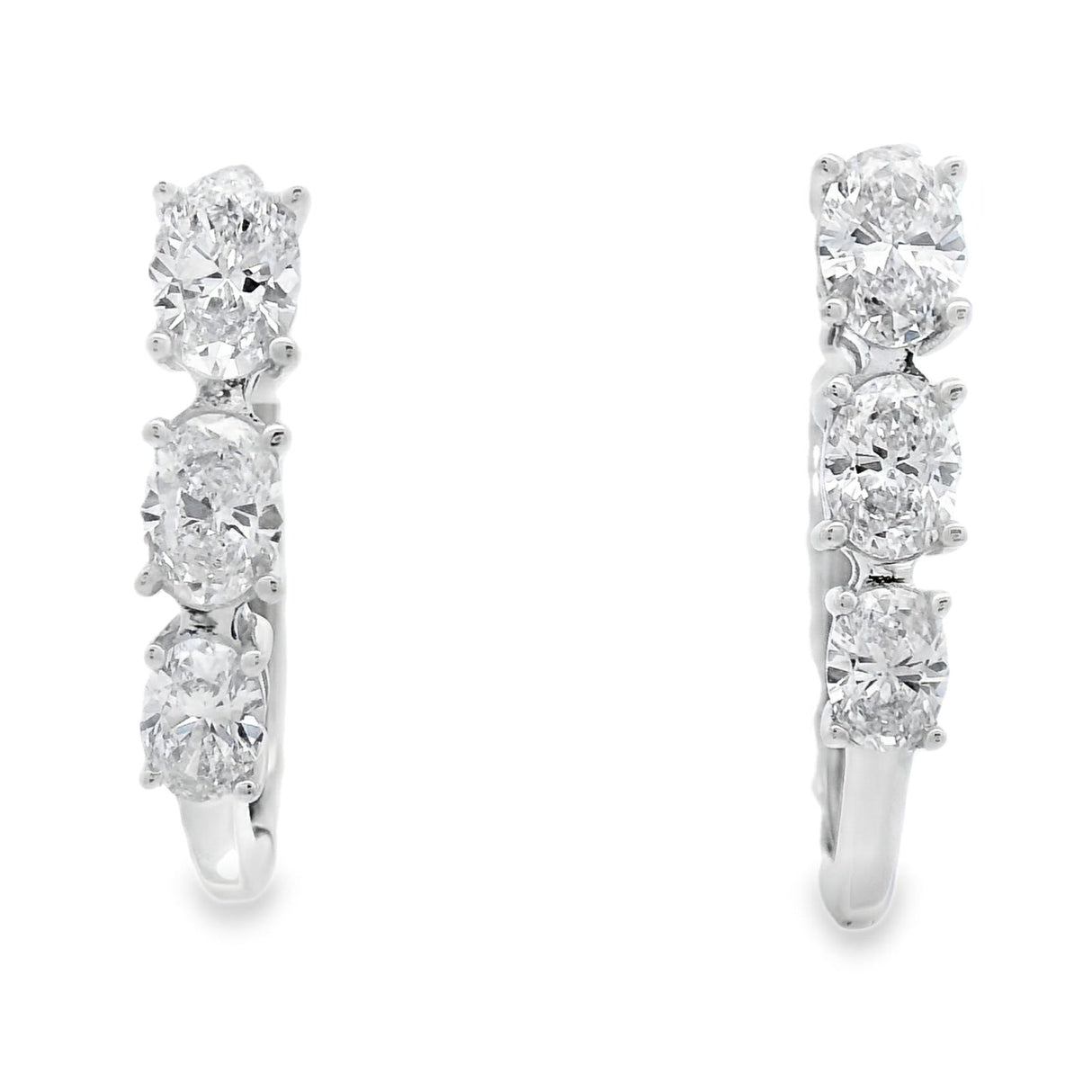 1.50ct Lab Grown Diamond Hoop Earrings 14KT White Gold