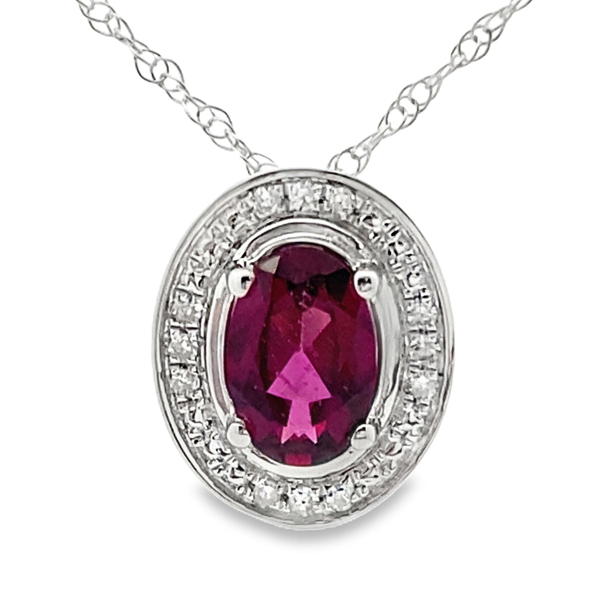 .52ct Garnet Diamond Fashion Pendants 10KT White Gold