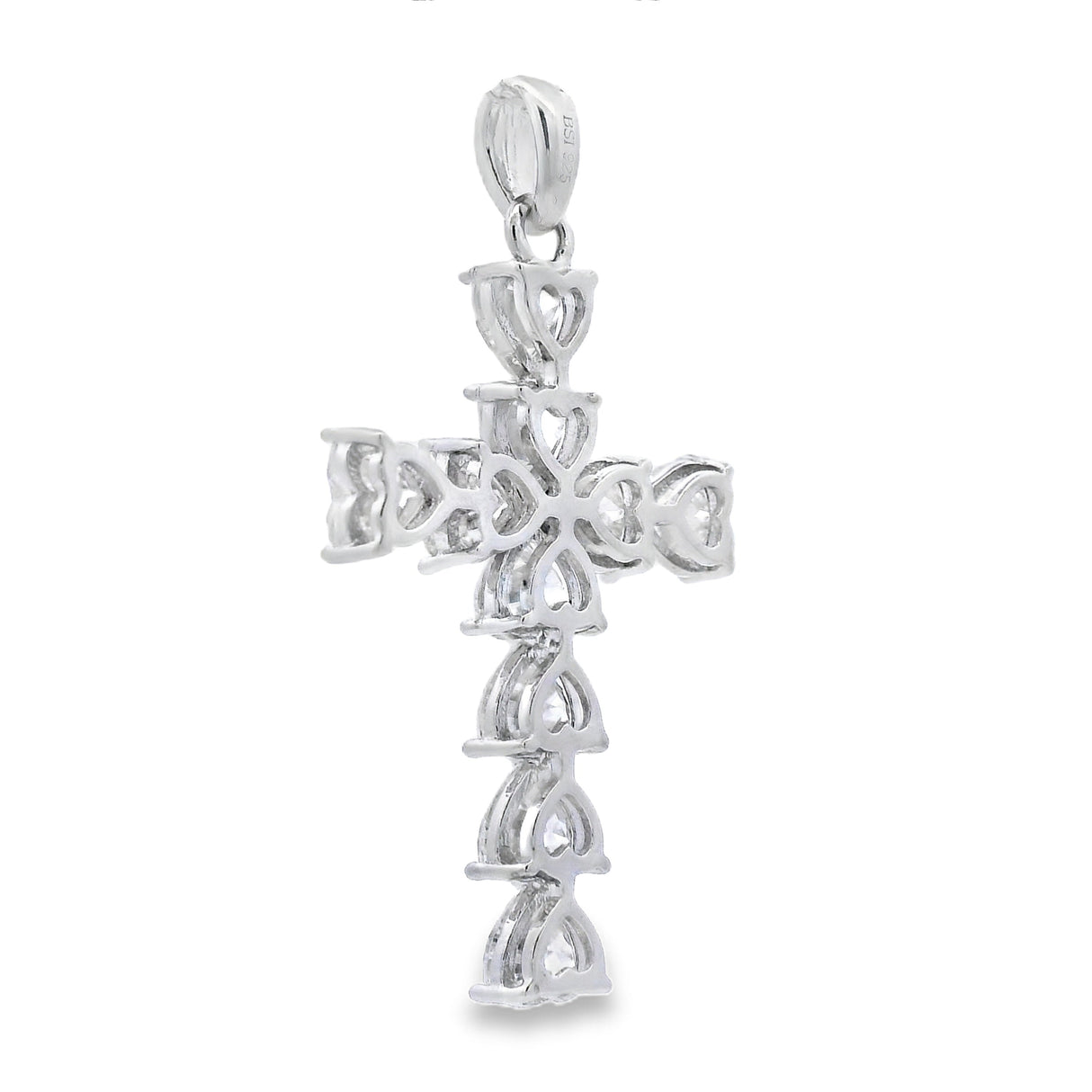 Moissanite Cross Religious Pendant Sterling Silver