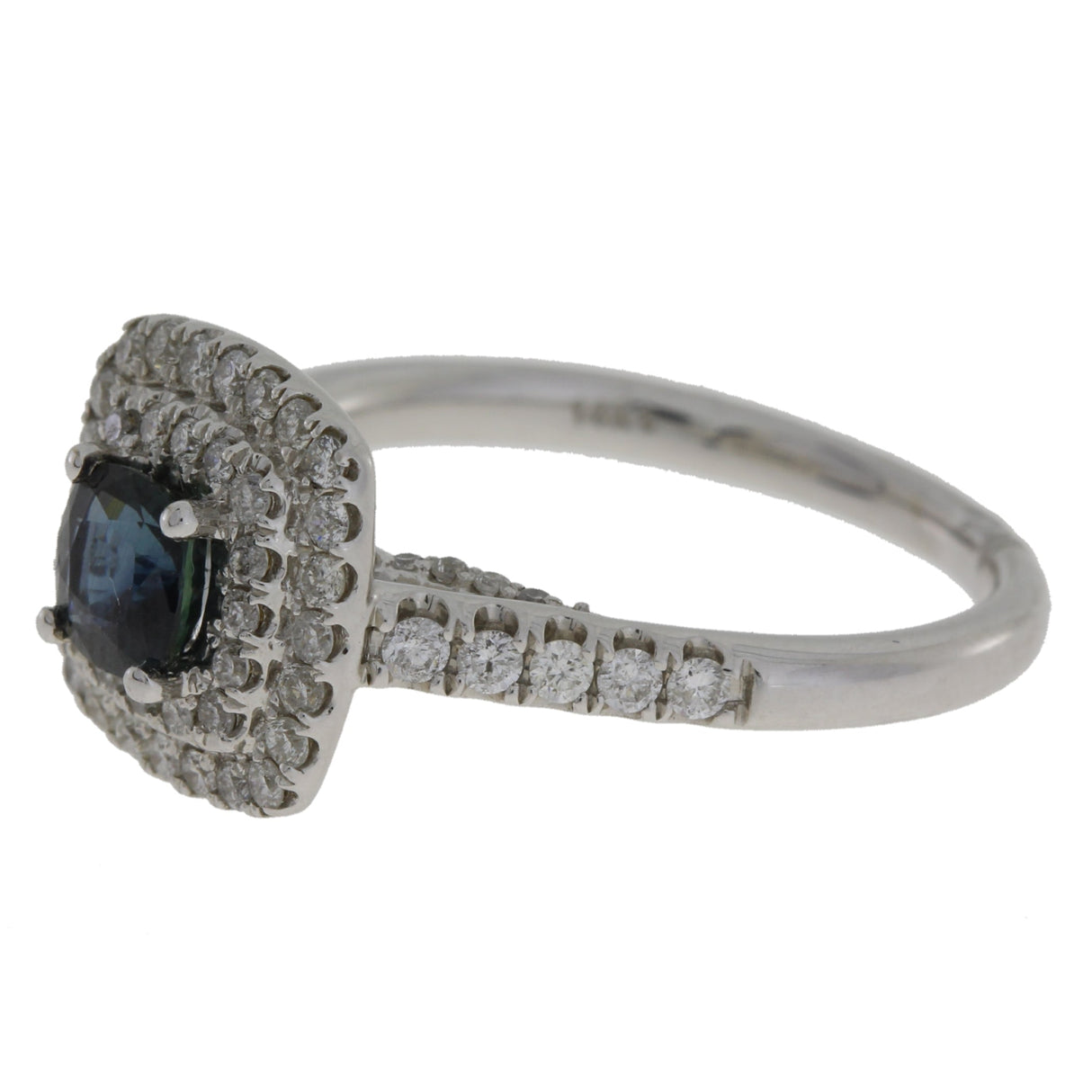 1.22ct Sapphire Diamond Ring 14KT White Gold