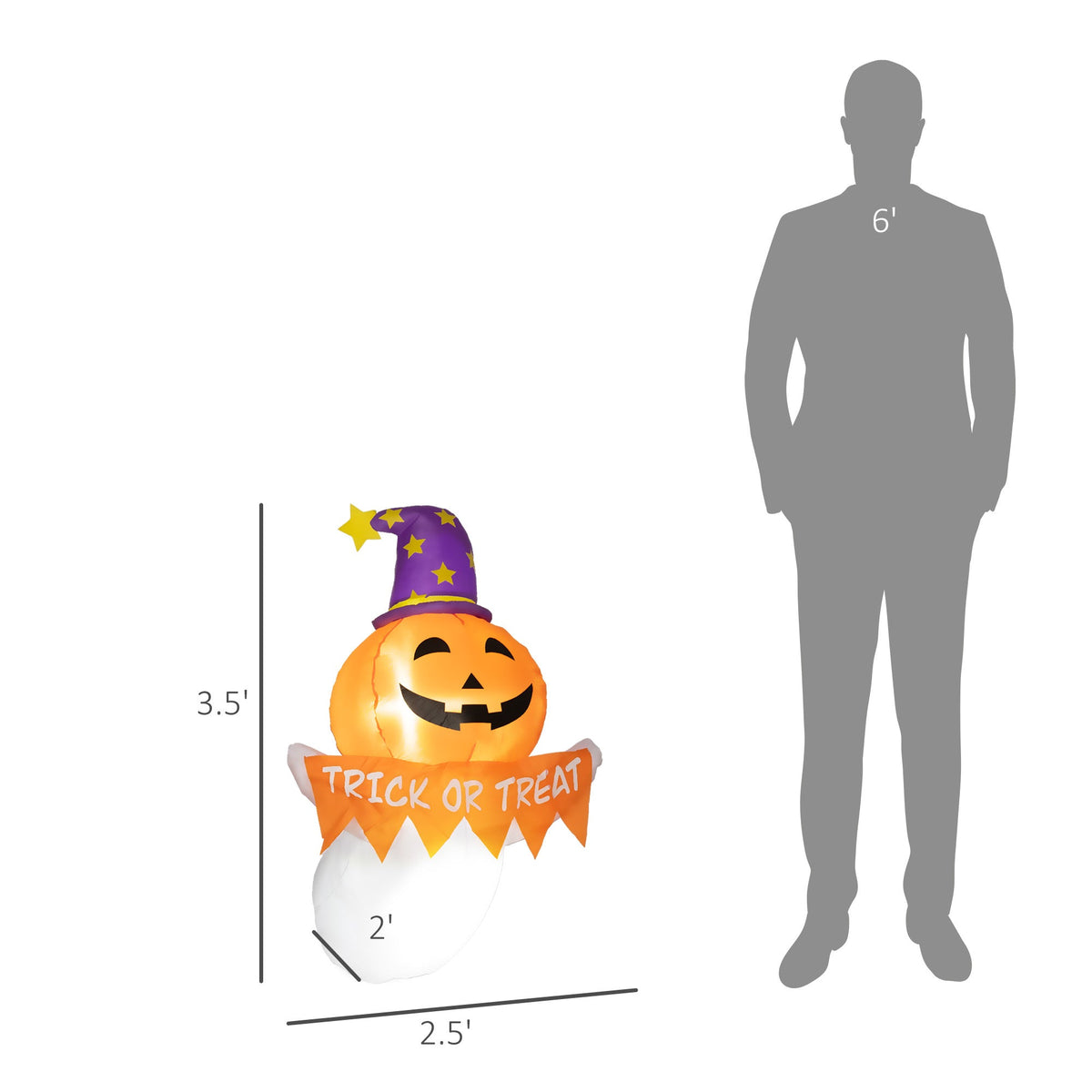 Inflatable Halloween Ghost Window Sticker with LED Lights - view 7