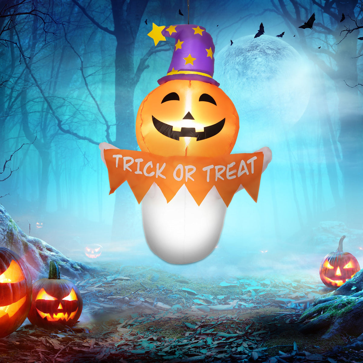 Inflatable Halloween Ghost Window Sticker with LED Lights - view 9