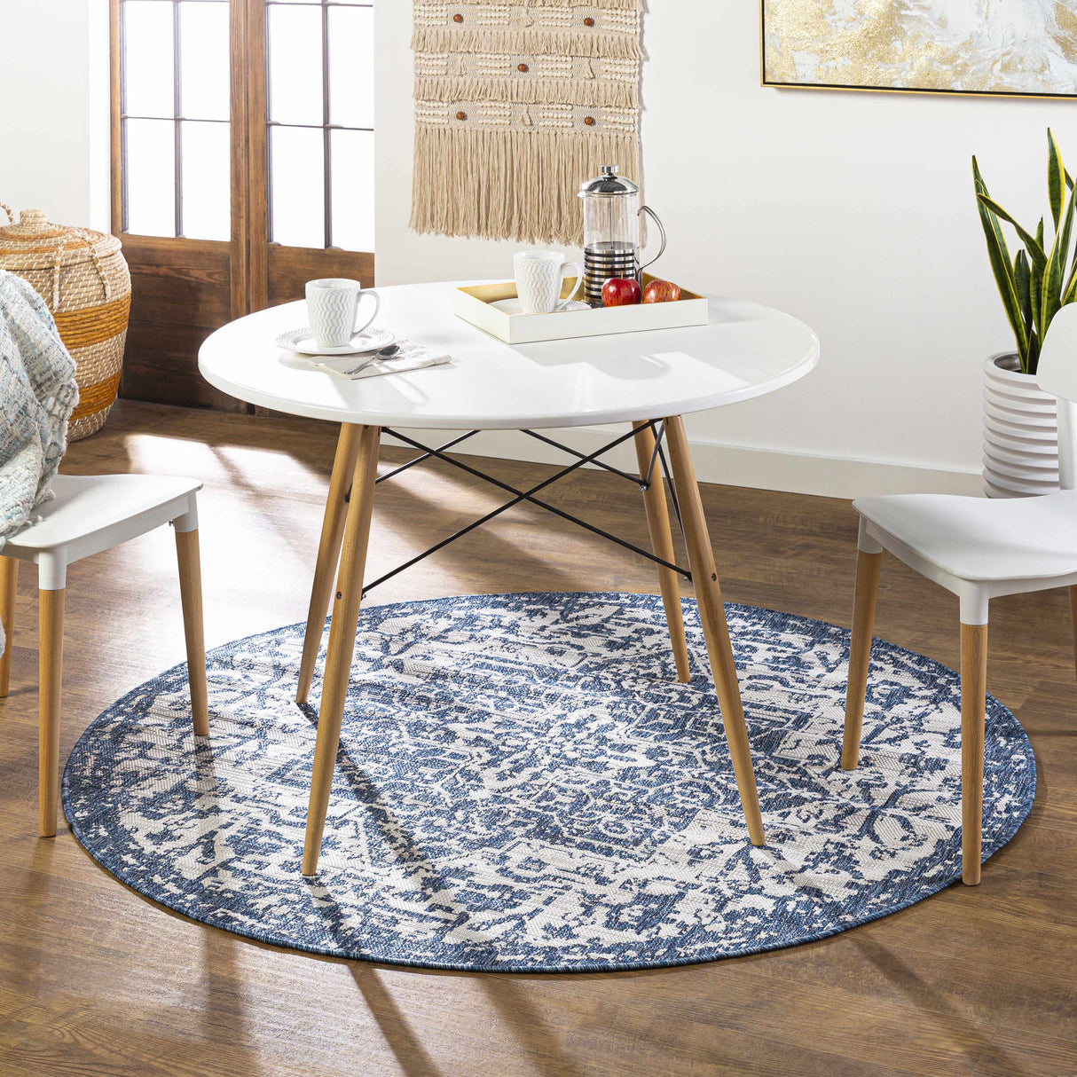 Dark Blue Kilmacolm Indoor & Outdoor Area Rug - Clearance