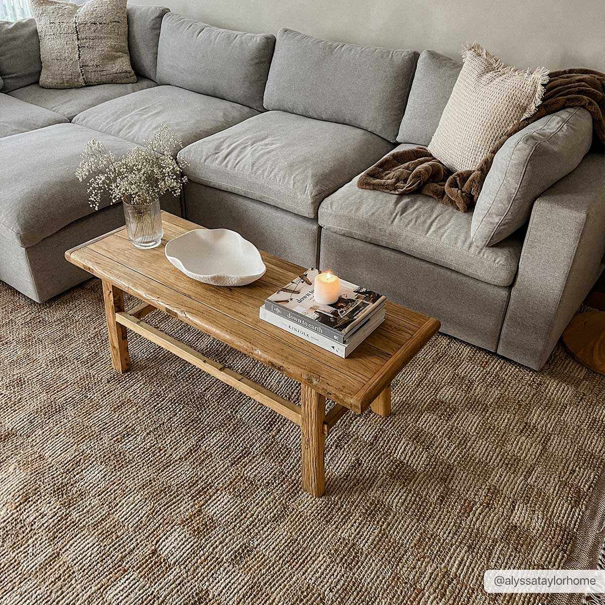 Ionut Checkered Jute Area Rug