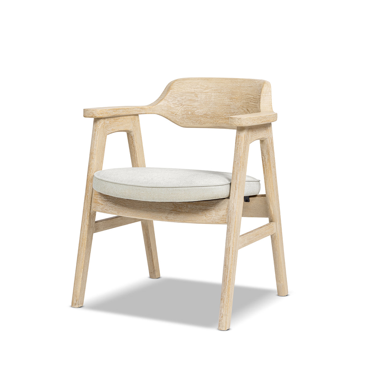 Jennifer Taylor Home Curved Reclaimed Pine Dining Arm Chair with Barrel Back - view 2