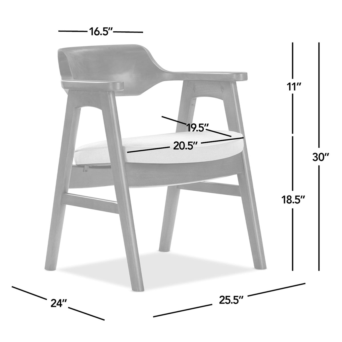 Jennifer Taylor Home Curved Reclaimed Pine Dining Arm Chair with Barrel Back - view 4