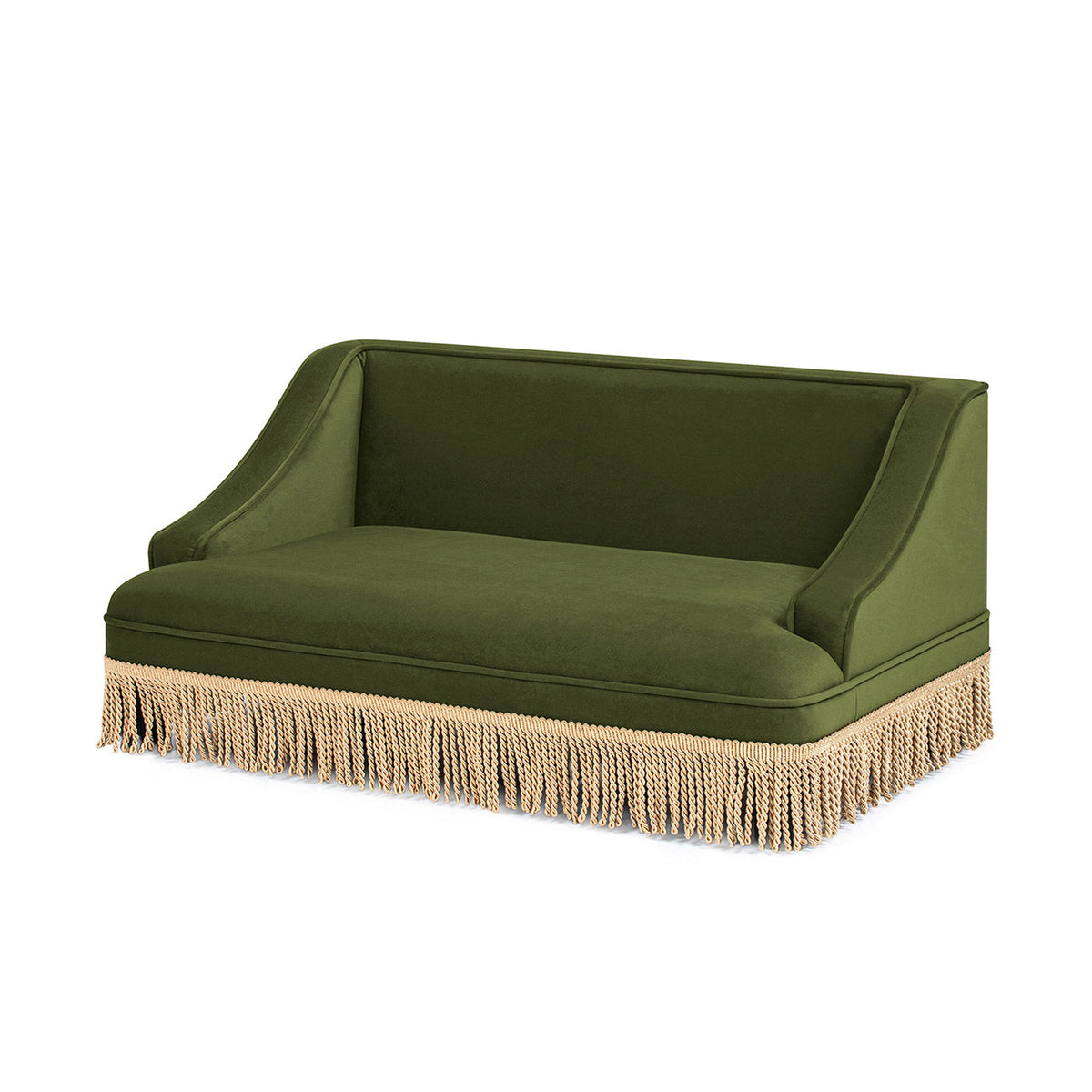 Jennifer Taylor Home Olive Green Velvet Princess Pet Bed Sofa with Fringe Skirt - view 6