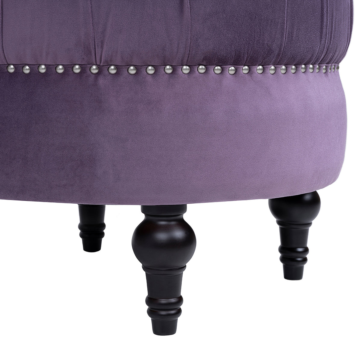 Jennifer Taylor Home Tufted Round Ottoman with Nailhead Accents - view 9