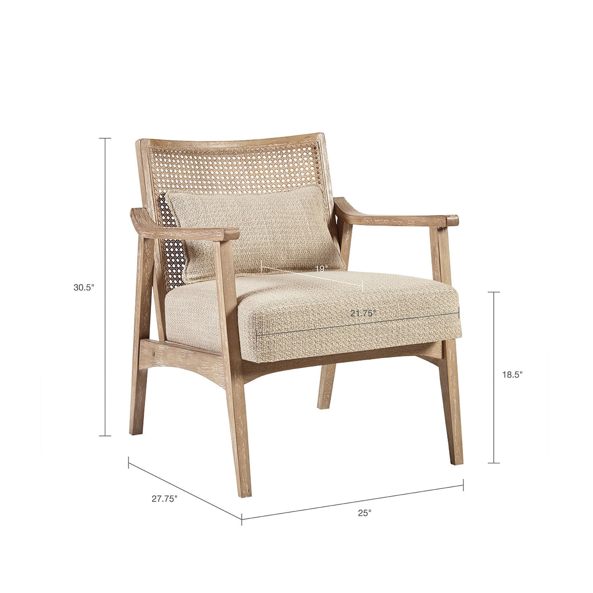 JLA Cane Back Upholstered Accent Chair with Upholstered Seat - view 3