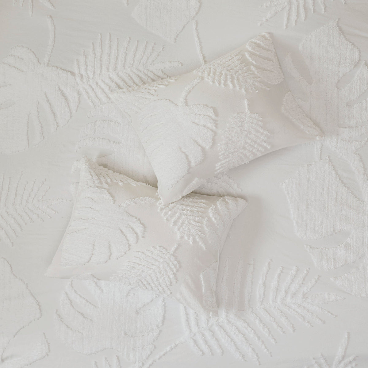 JLA Tufted Cotton Chenille Palm Comforter Set with Palm Leaf Design - view 9