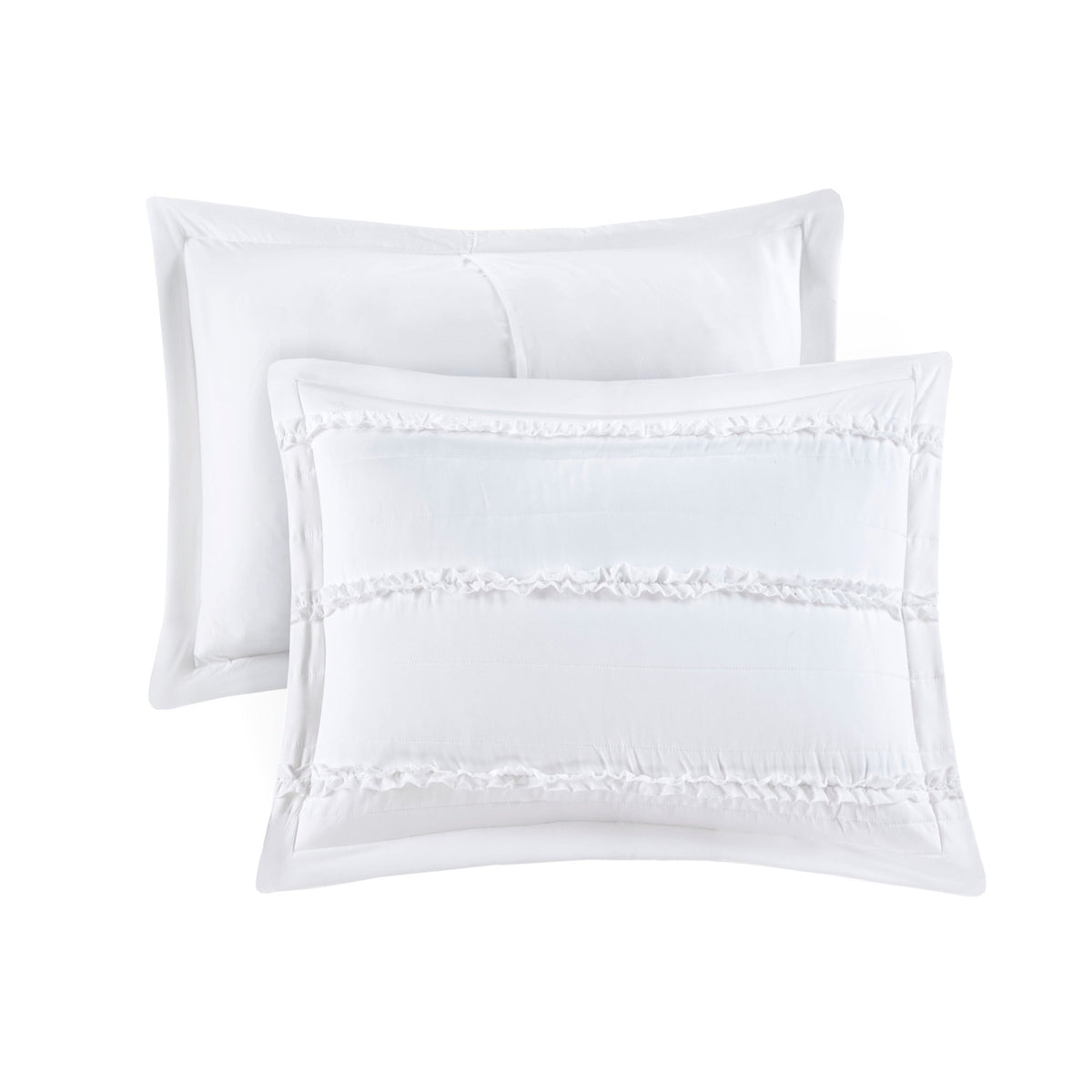 JLA White Microfiber Ruffled Comforter Set with Decorative Pillow - view 10