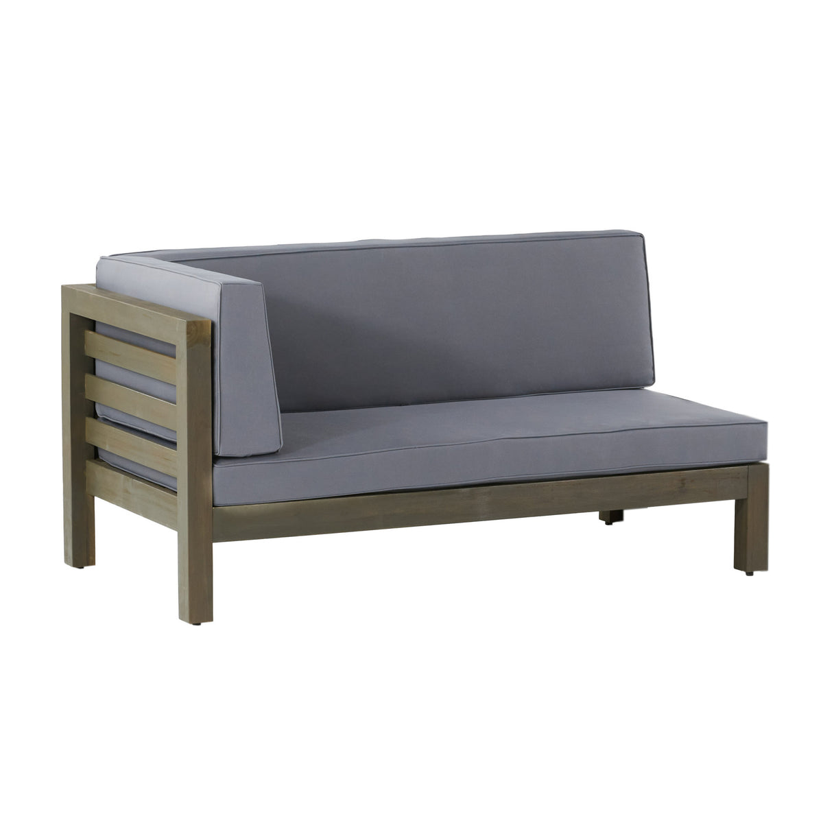 Oana Outdoor Wooden Sectional Set With Cushions