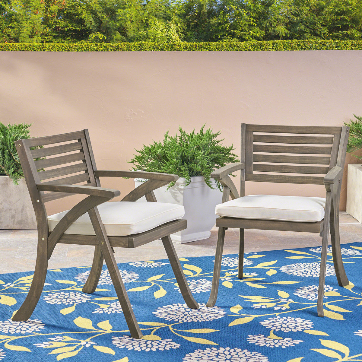 Helen Outdoor Acacia Wood Dining Chair