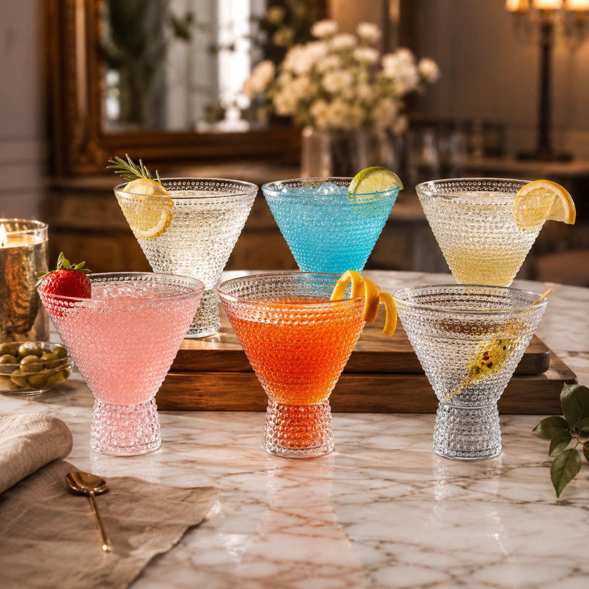 Khen Site Barcelona Acrylic Martini Hobnail Glassware - view 7