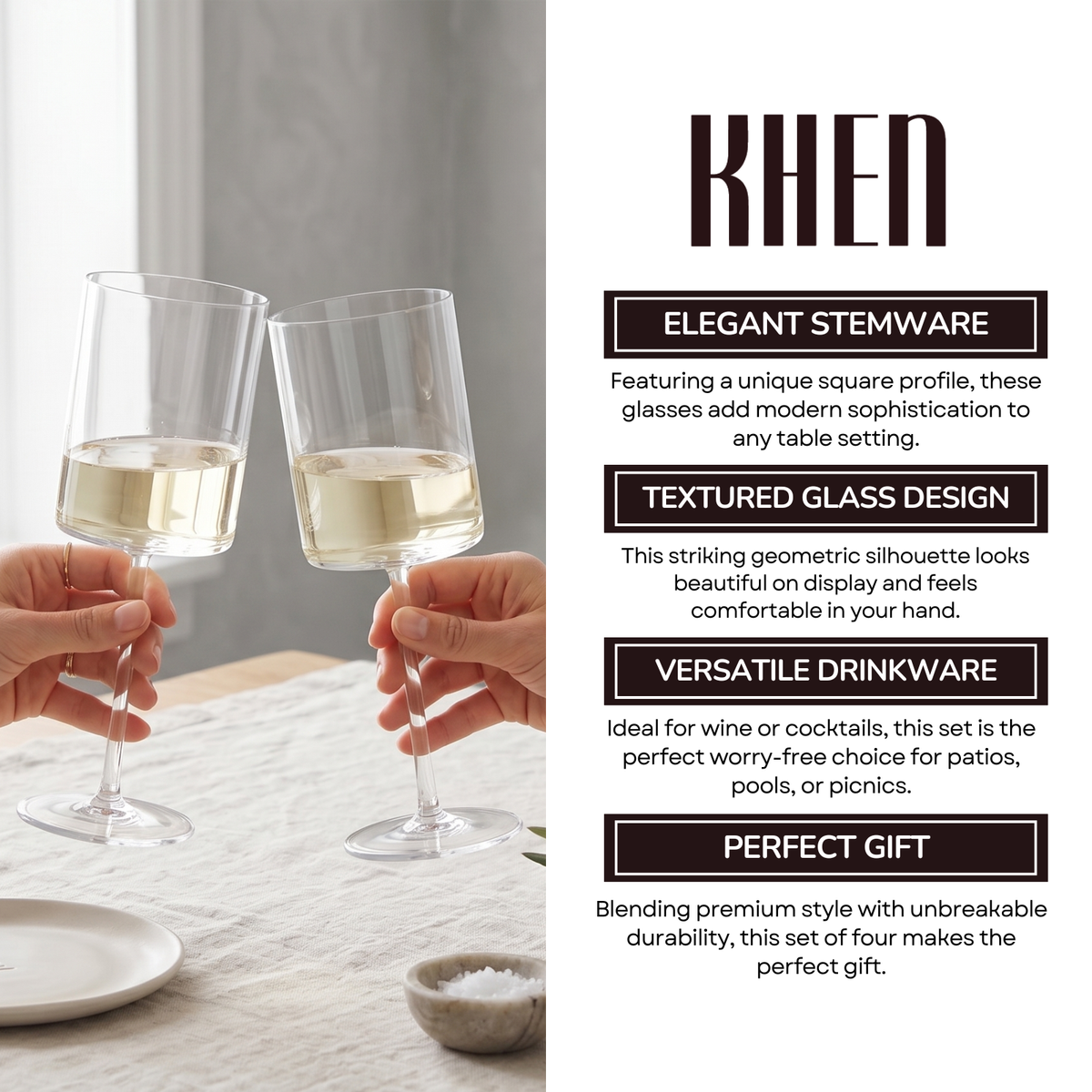 Khen Site Barcelona Acrylic Stemmed Wine Glassware - view 5