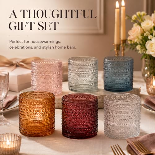 Khen Site Beaded Hobnail Tumbler Drinking Glasses Set - view 10