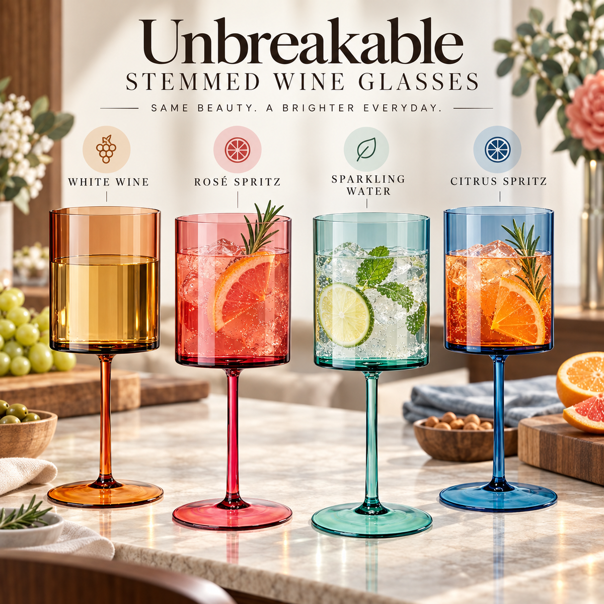 Khen Site Eze Acrylic Stemmed Wine Glassware - view 3