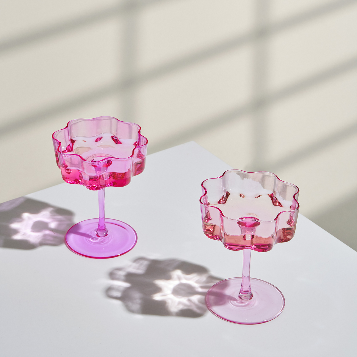 Khen Site Flower Wave Coupe Cocktail Colored Glasses - view 6