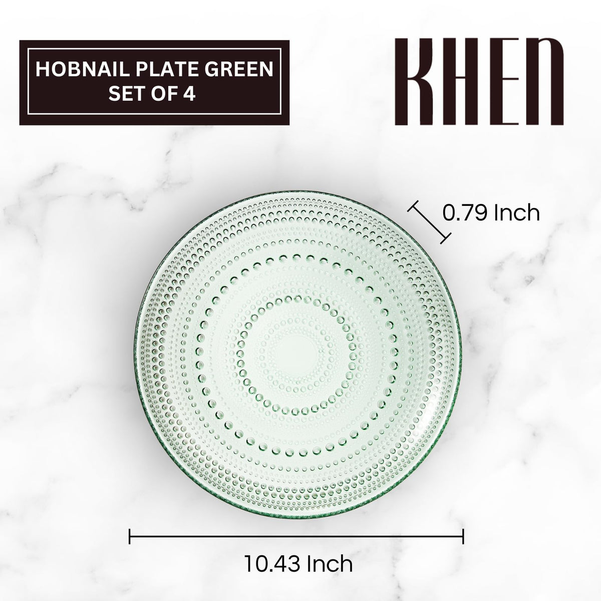 Khen Site Glass Hobnail Dinner or Charger Plates - view 2