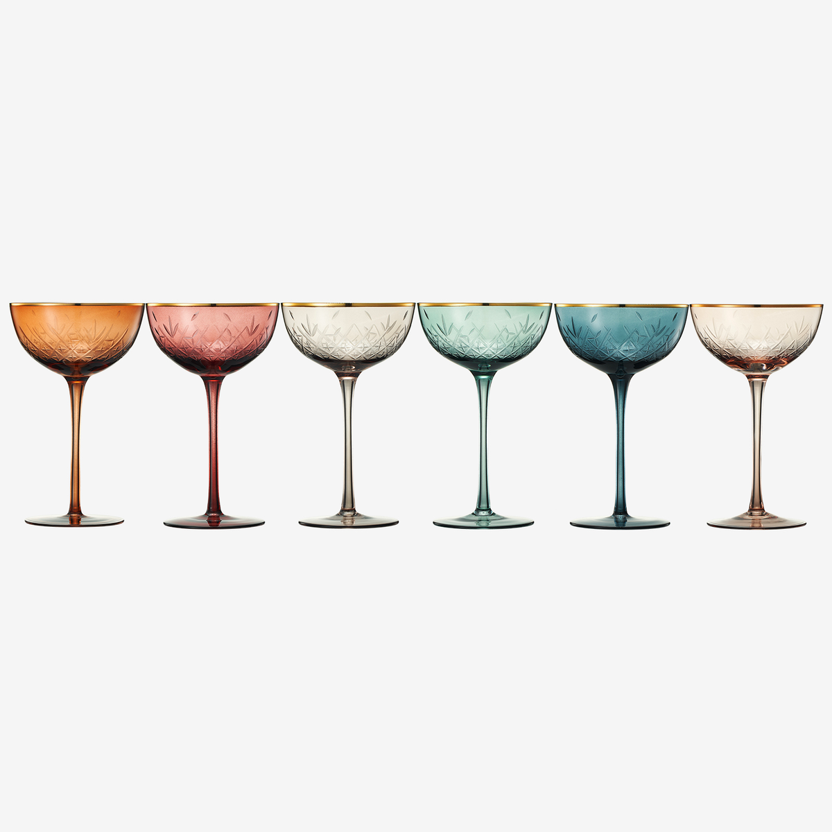 Khen Site Tonal Gold Rim Champagne Coupe - view 2