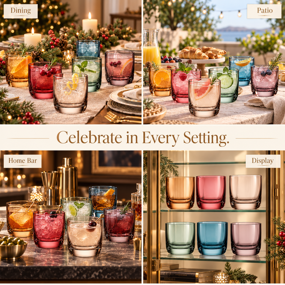 Khen Site Tonal Lowball Whiskey Glassware - view 9