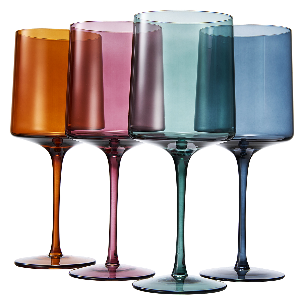 Khen Site Tonal Stemmed Wine Glassware in Half Muted